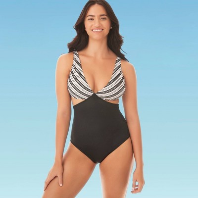 white one piece swimsuit cut out