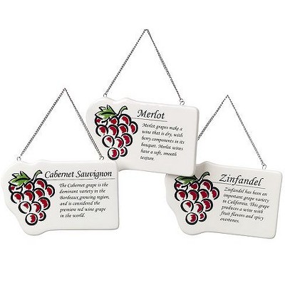 Ganz 4.25" Zinfandel Wine Grape Plaque Christmas Ornament - Red