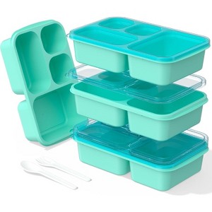 4 Pack Bento Box Adult Lunch Box, 5-Compartment Meal Prep - 1 of 4