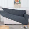 Home Mart Goods Charcoal Grey 3-Piece Set 4-Way Stretch Slipcover Sofa Loveseat & Armchair Cover Protector - 2 of 4