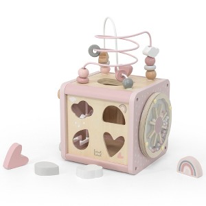 Label Label: 5-in-1 Wooden Activity Cube - Shape Sorter, Baby & Toddlers Ages 1+ - 1 of 4
