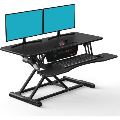 VersaDesk PowerRiser Electric Height Adjustable Standing Desk Converter for Dual Monitor & Laptop Workstations