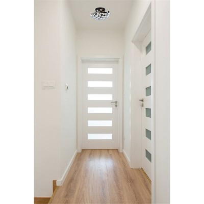 Corona Black and Clear Crystal Flush Mount Light