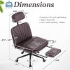 VINGLI Criss Cross Office Chair,PU Leather Computer Chair,Dual-Use with/no Wheels,Lumbar Support Desk Chair,360 Degree Swivel Chairl, Expresso - 3 of 4