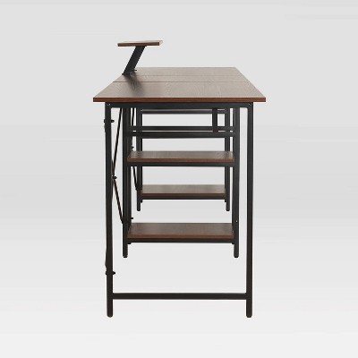 ErgoEdge Black Wood L-Shaped Gaming Computer Desk