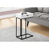 Monarch Specialties Accent Table C-Shaped End Side Snack Storage Drawer Living Room Bedroom Metal Laminate White Black Contemporary Modern - 2 of 4