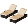 Patio Chaise Lounge Chair, 5-Positions Adjustable Wicker Outdoor Lounge Chairs with Side Table for Poolside, Deck - 3 of 4