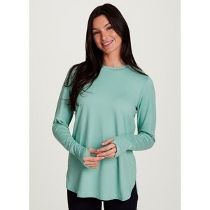 RBX Active Women's Buttery Soft Stretch Jersey Crewneck Long Sleeve Tunic Top with Thumbholes - 1 of 4