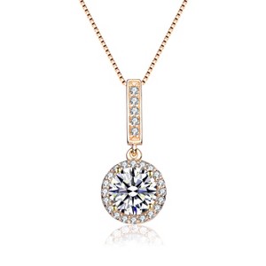 Guili Yellow Gold Overlay Cubic Zirconia Solitaire Necklace, a Bold and Elegant Statement Piece for Your Jewelry Collection Today - 1 of 3