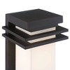Franklin Iron Works Bernadine 12" High Mission Outdoor Wall Light Fixture Mount Porch House Weatherproof Brown Bronze Finish White Glass Shade - 3 of 4