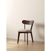 Okak Solid Wood Upholstered Dining Chair, Rustic Wooden Kitchen Chairs with Wide Curved Backrest, Chair for Dining Room Kitchen - 3 of 4