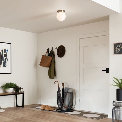 Champagne Bronze Globe LED Flush Mount with Opal Glass