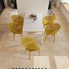 GlasFlength Accent Chairs Modern Stackable Lounge Chairs All Weather Construction For Indoor Outdoor Spaces, Yellow, 23.23"*23.23"*30.91" - 2 of 4