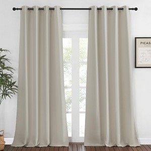 NICETOWN Grommet Top Blackout Curtains, Thermal Insulated Noise Reducing Window Drapes (Set of 2) - 1 of 4