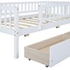 NicBex Twin/Full Size Daybed Wood Bed Frame with 2 Drawers and Fence Guardrails for Children,Boys,Girls - 4 of 4