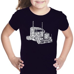 LA Pop Art Girl's Word Art T-shirt - KEEP ON TRUCKIN' - 1 of 4
