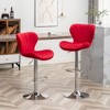 Dsvimoy Counter and Bar Stool Upholstered Adjustable Swivel Set of 2 for Modern Dining Spaces, Red, 25.5"*17.37"*19" - 2 of 4