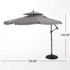 Syemin Patio Umbrella, Garden Table Umbrella with Button Tilt, Crank and Stable Umbrella Base for Patio, Garden, Yard, Gray, 126"*126"*102" - 2 of 4