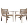 Hrinhom 22.3"W 2 Sets of Wooden Outdoor Dining Chairs with Cushions - 4 of 4