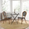 Merrick Lane Celia Set of Two Stacking Thonet Bistro Style Chair, PE Rattan Seat, and Metal Frame for Indoor/Outdoor Use - 2 of 4
