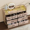 coucheta 8-Drawer Dresser with Charging Station and LED Lights, Wide Bedroom Dresser with 3 Outlets & 2 USB Ports & Gold Handles, for Living Room - 2 of 4
