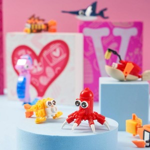 Joyfy 24 Packs Valentines Day Cards with Ocean Animal Building Blocks, Kids Classroom Exchange Party Gifts and School Reward Supplies - 1 of 4