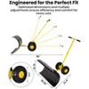 29" Snow Shovel with Wheels, Metal Back Push Snow Plow for Doorway & Sidewalk, Adjustable Angle & Height Handle Snow Pusher - 2 of 4