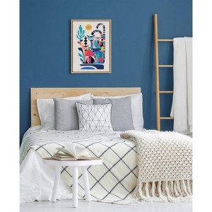 18" x 24" Sylvie Mid Century Modern Lemur Framed Canvas by Rachel Lee of My Dream Wall Natural - Kate & Laurel All Things Decor - 1 of 4