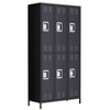 6 Doors Black Metal Office Storage Cabinet, Metal Lockers for Employees with 12 Hooks and 6 Shelves - 4 of 4