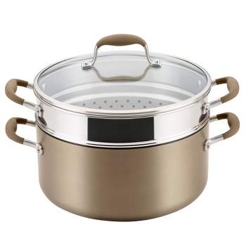 Anolon Advanced Home 8.5" Wide Stockpot with Mutlifunction Insert Bronze