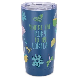 Elanze Designs 20 oz Stainless Steel On the Go Insulated Travel Tumbler With Push Top Lid, Rory To My Lorelai Blue - 1 of 4