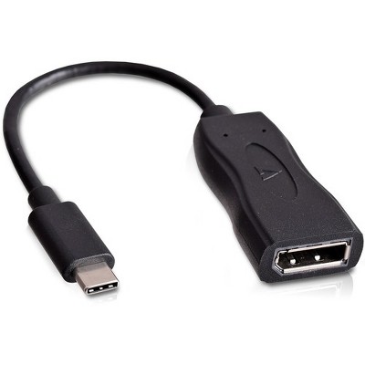 V7 USB-C male to Displayport Female Adapter Black - 3.94" DisplayPort/USB A/V Cable for MacBook, Monitor - First End: 1 x Type C Male USB