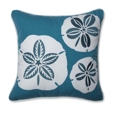 Sassy Sand Dollars Throw Pillow Green - Pillow Perfect: Weather-Resistant 16.5" Coastal Decor, Nautical Style Outdoor Cushion