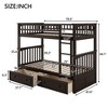 Kumasinova Twin-Over-Twin Bunk Bed with 2 Storage Drawers –  Solid Pine Wood Bed Frame, Convertible (Splits to 2 Beds), Fence-Shaped Guardrails - 3 of 4