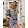 Women's Summer Tops Casual Short Sleeve Tunic Tops Square Neck Smock Tops Cute Blouse for Women - 4 of 4