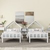 2 Twin Platform Beds, Solid Wood Frame with Built-in Nightstand, No Box Spring Needed, House Headboard - Baofuwish - 2 of 4