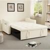 Modern Convertible Sofa Bed, Upholstered 2-Seater Loveseat with Hidden Pull-Out Bed, Tufted Design & USB Charging - 3 of 4