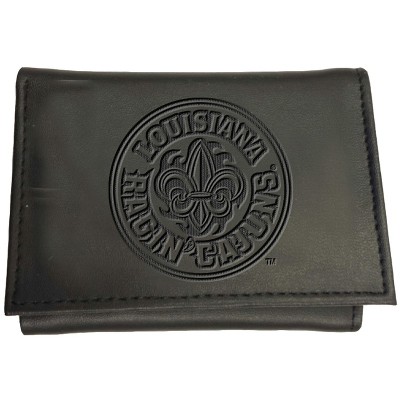 Evergreen NCAA Louisiana Ragin' Cajuns Black Leather Trifold Wallet Officially Licensed with Gift Box
