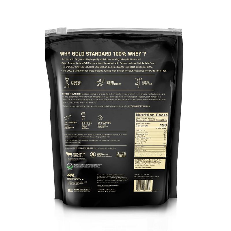 Optimum Nutrition Gold Standard 100% Whey Protein Powder - Double Rich Chocolate - 24oz, 3 of 13