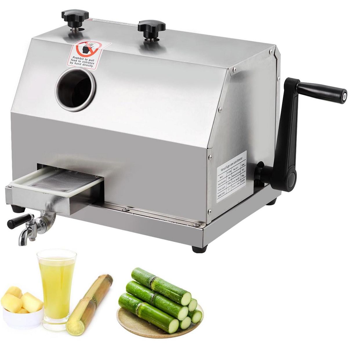 Garvee Commercial Sugar Cane Juicer Machine Manual Press Extractor Squeezer 110LBS/H