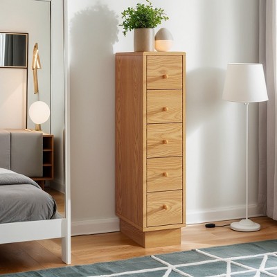 Hommoo 39" Tall 5-Drawer Dresser Brown
