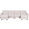 Large Sectional Couch U Shaped Sofa  4 Seats Sofa With Removable 2 Ottomans,High Density Sponge Cushion,Convertible To A Lounge Chair-Cuddlewood - 3 of 4