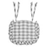 Annie Buffalo Check Grey Ruffled Chair Pad 16.5x18 - 2 of 4