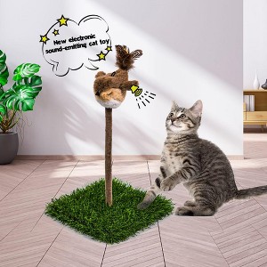 Interactive Spiral Spring Bird Cat Toy – Feather Teaser with Chirping Sound, Realistic Bird Design for Indoor Cats & Kittens, Self-Play Exercise Toy - 1 of 4