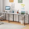 Tangkula L-Shaped Computer Desk with Power Outlets 95” Long 2-Person Desk with Monitor Shelf Modern Corner Desk Gaming Table with USB Ports White - 2 of 4