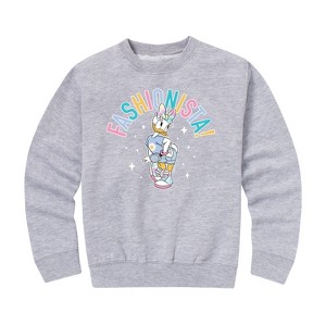 Girls' - Disney - Fashionista Graphic Long Sleeve Fleece Sweatshirt - 1 of 4