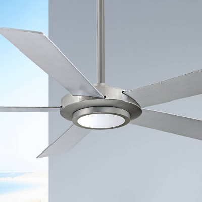 52" Brushed Nickel Ceiling Fan with Silver Blades and LED Light