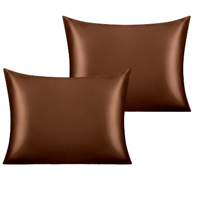 2 Pack Satin Pillowcases for Hair and Skin, Luxurious and Silky Pillow Cases with Envelope Closure - NTBAY