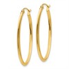 Black Bow Jewelry 2mm x 35mm (1 3/8 Inch) Polished 14k Yellow Gold Point Edge Oval Hoops - 2 of 4