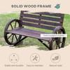 LOVMOR Outsunny 41" Wooden Wagon Wheel Bench - 2 of 4